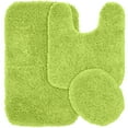 thumbnail image 1 of Garland Rug Jazz Washable Bath Rug Set, 3 Piece Set (21"x34" Bath Rug, Contour Rug, & Toilet Lid) Lime Green, 1 of 5