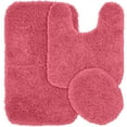 thumbnail image 1 of Garland Rug Jazz Washable Bath Rug Set, 3 Piece Set (21"x34" Bath Rug, Contour Rug, & Toilet Lid) Pink, 1 of 5