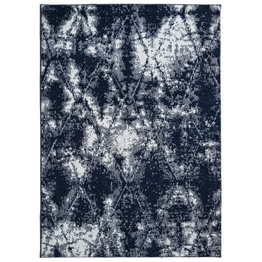 Garland Rug Kota Polypropylene Navy/Silver Indoor Area Rug, 5' x 7'