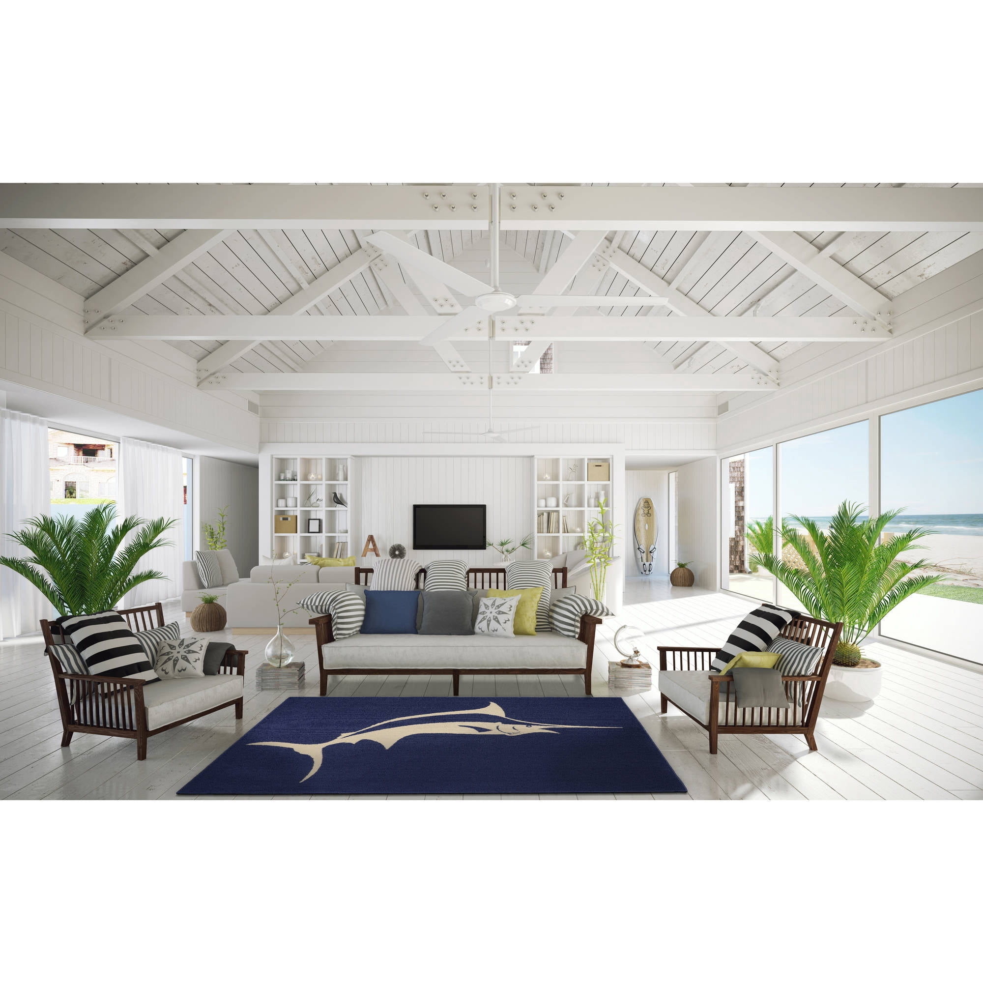 Marlin Rug Garland Rug Marlin Indigo/Ivory 5'x7' Indoor Area Rug - Walmart.com