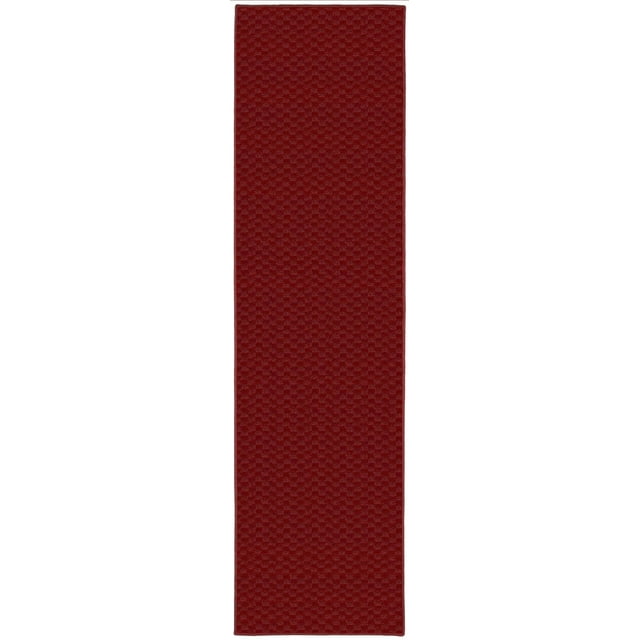 Garland Rug Medallion 3 ft. x 12 ft. Indoor Runner Rug Chili Red