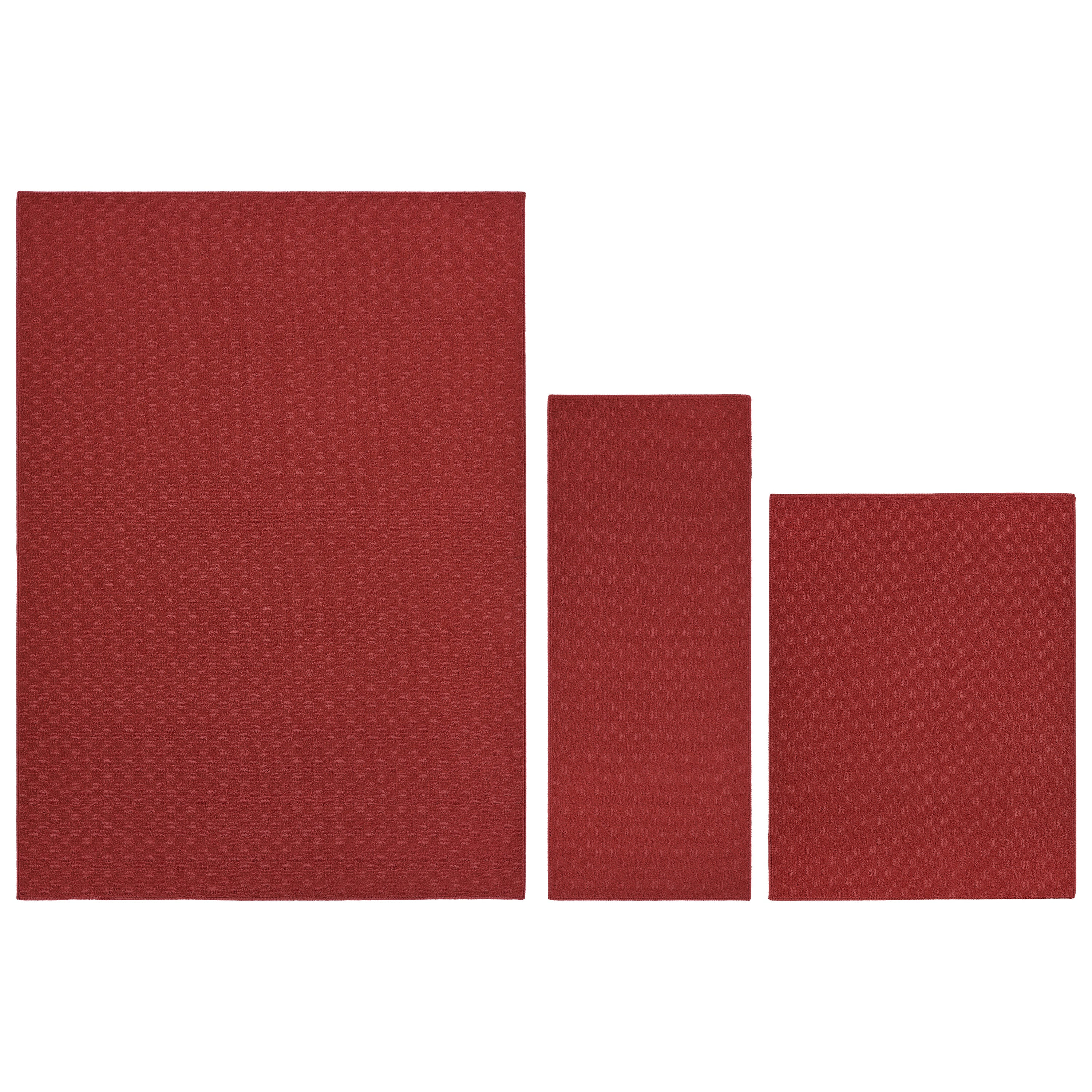 Garland Rug Medallion Chili Red 3 Piece Indoor Rug Set, (5'x7', 3'x4', 2'x5')