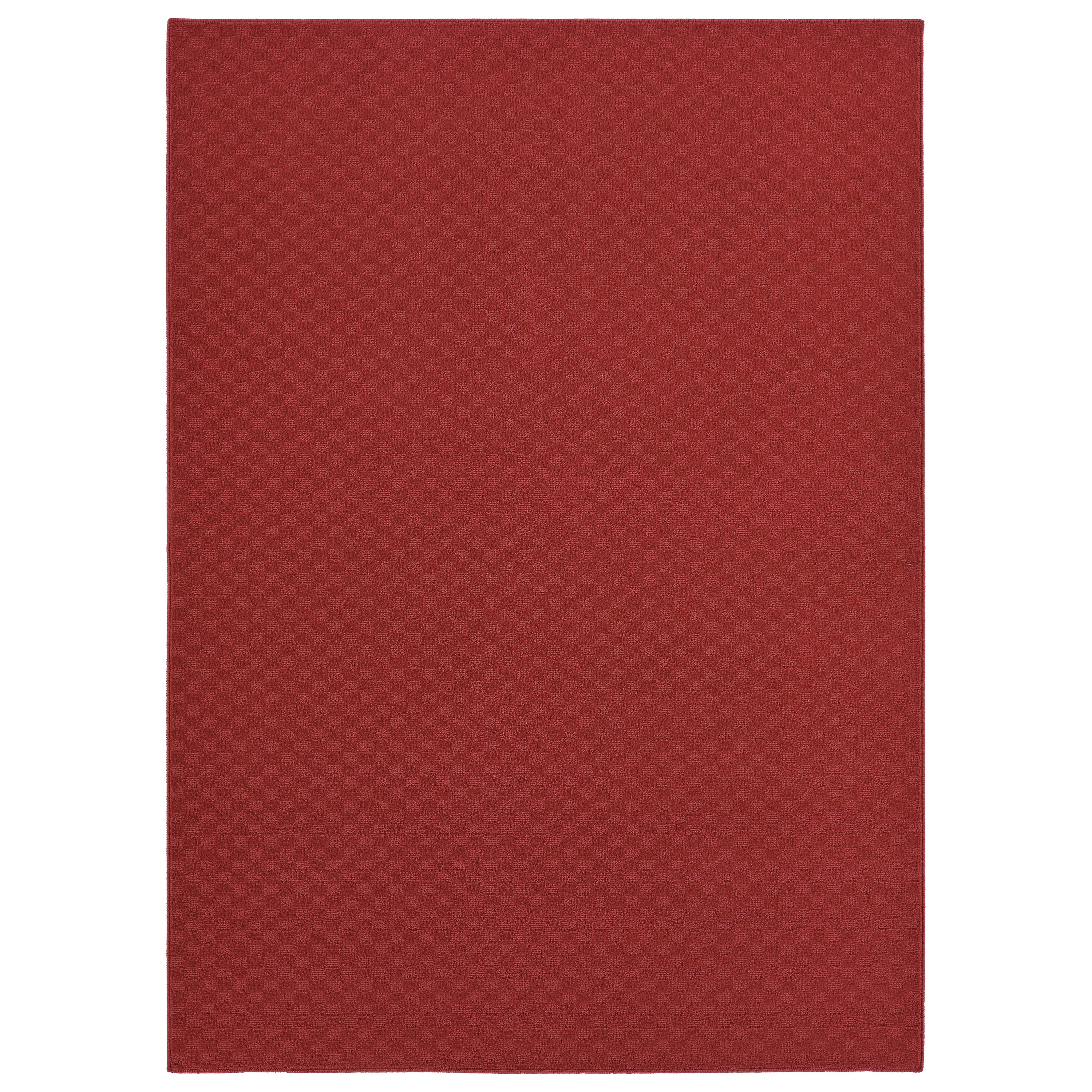 Chili Red Tufted Synthetic Medallion Area Rug 12' x 15'