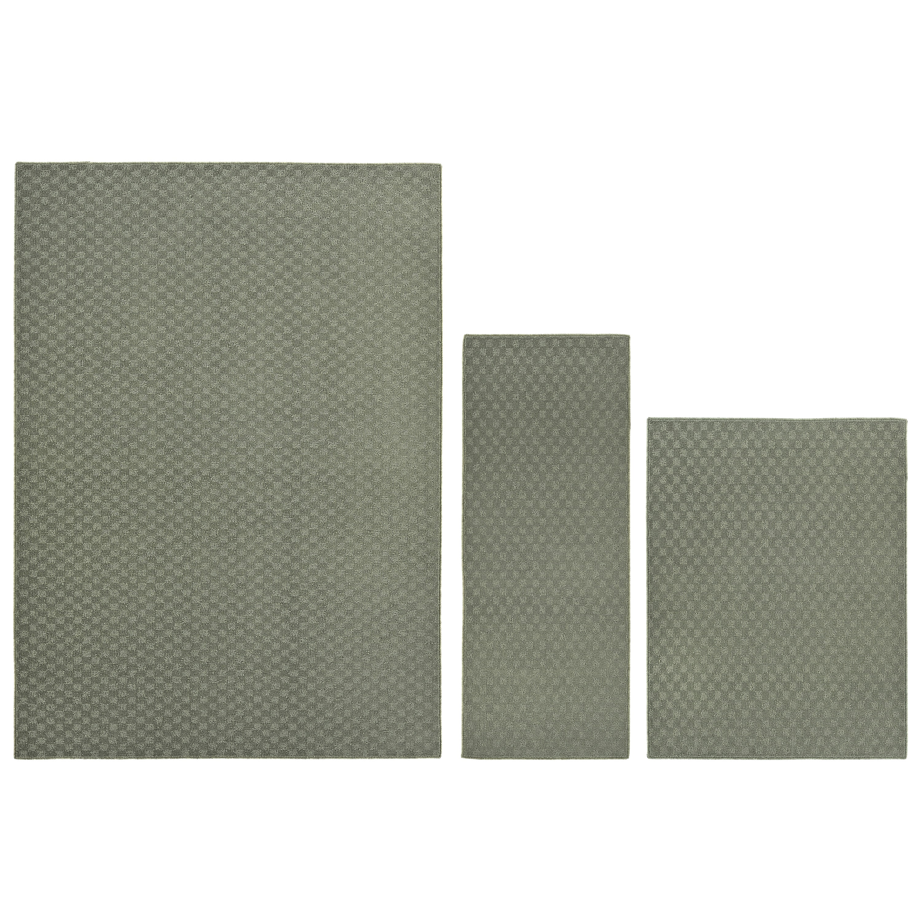 Garland Rug Medallion Sage 3 Piece Indoor Rug Set, (5'x7', 3'x4', 2'x5')