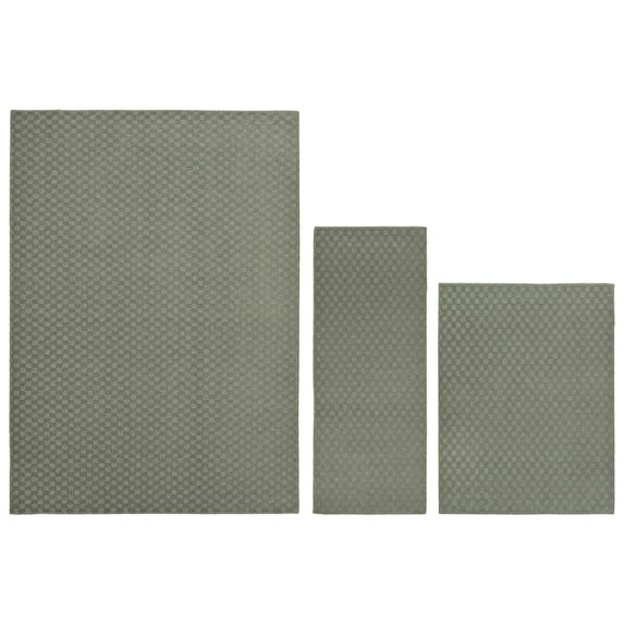 Garland Rug Medallion Sage 3 Piece Indoor Rug Set, (5'x7', 3'x4', 2'x5')