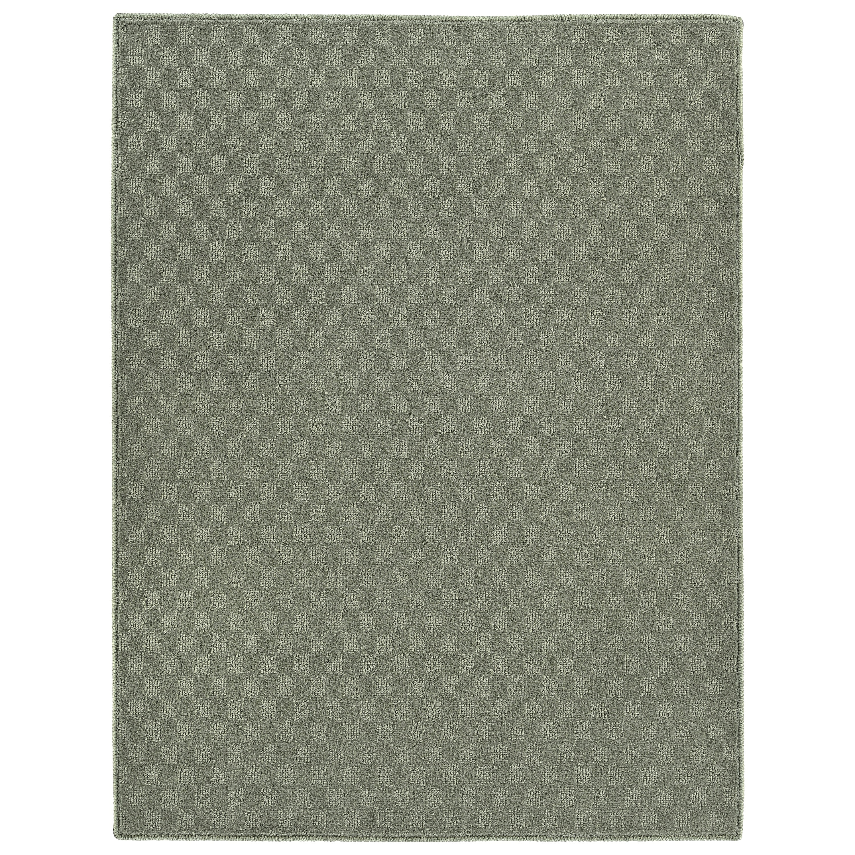 Sage Green Tufted Synthetic Medallion Area Rug 3' x 5'