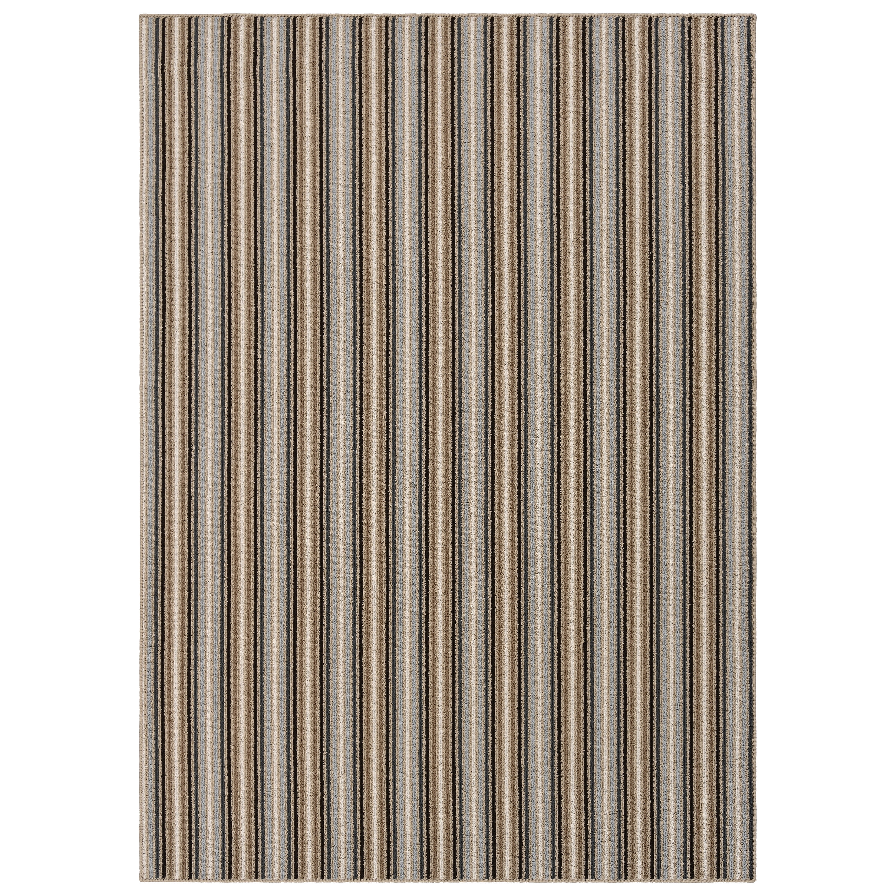 Garland Rug Nantucket Stripe Earth Tone Indoor Area Rug, 6' x 9'