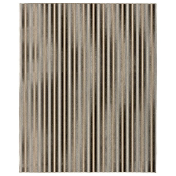 Garland Rug Nantucket Stripe Earth Tone Indoor Area Rug, 7'6" x 9'3"