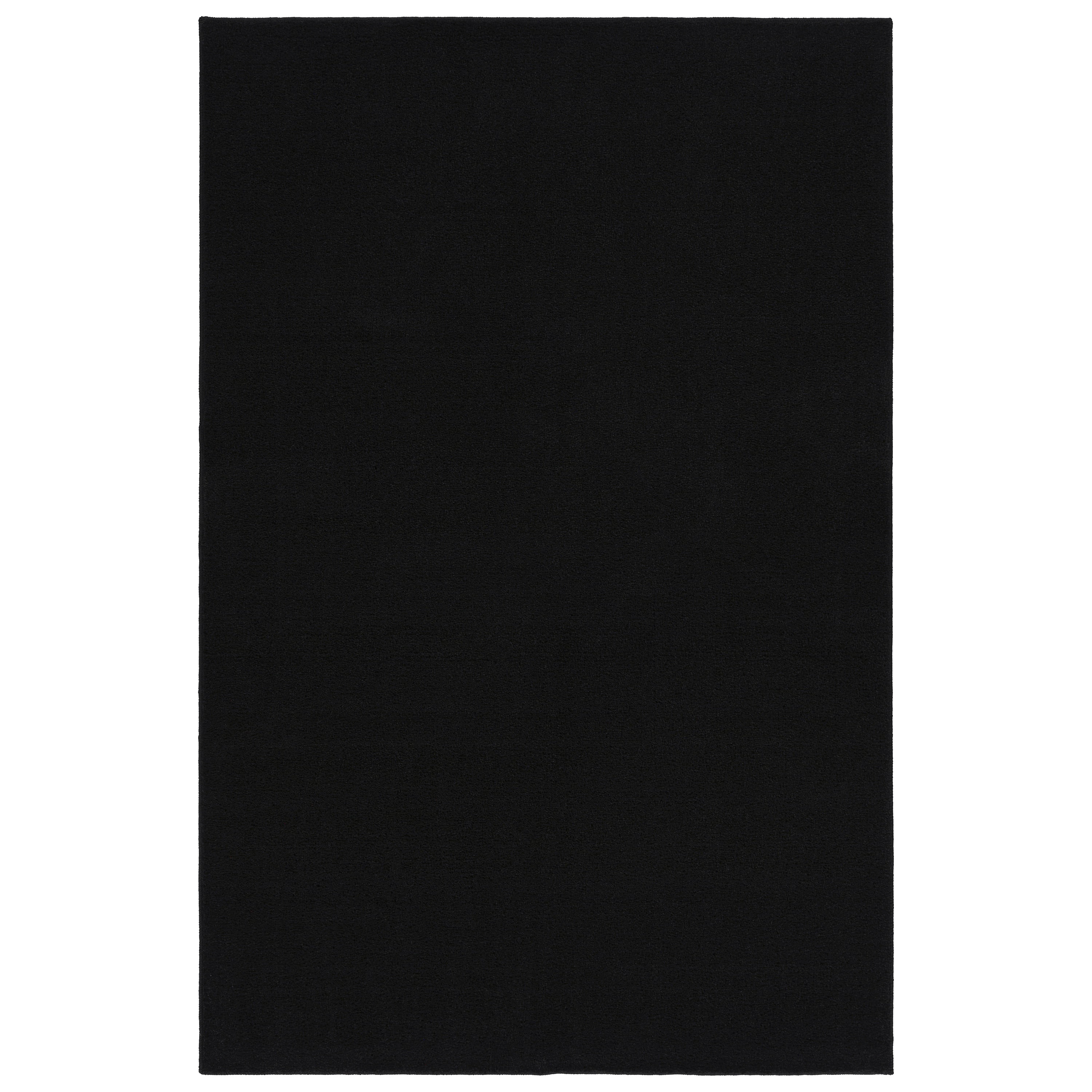 Garland Rug Palmer Plush Washable Black Indoor Area Rug, 4' x 6'