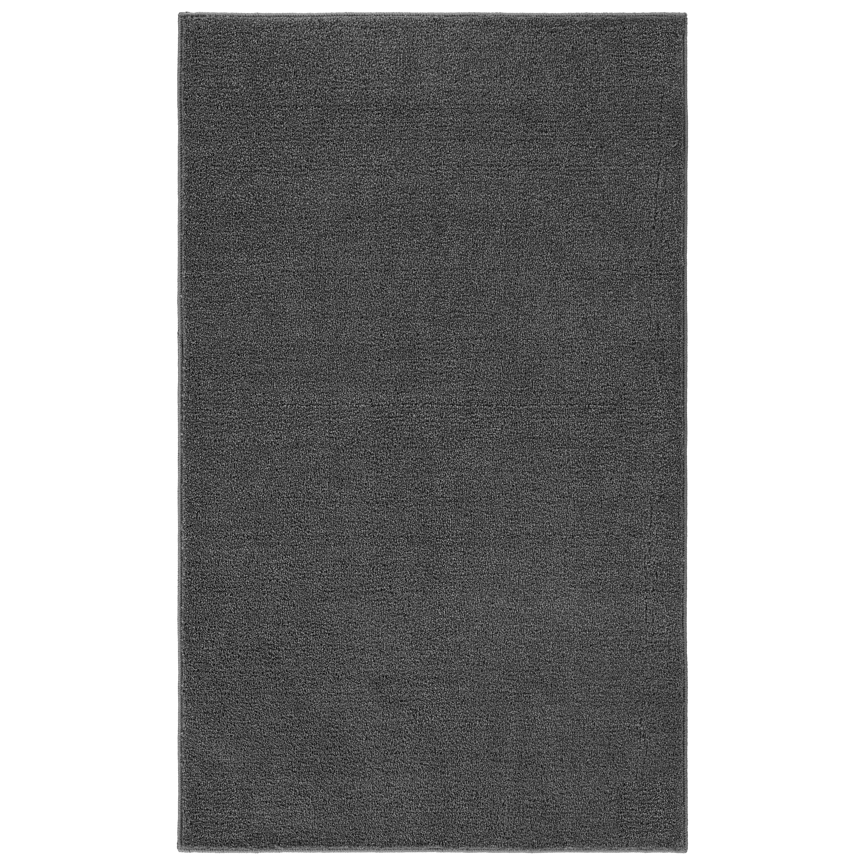 Garland Rug Palmer Plush Washable Cinder Gray Indoor Area Rug, 3' x 5'