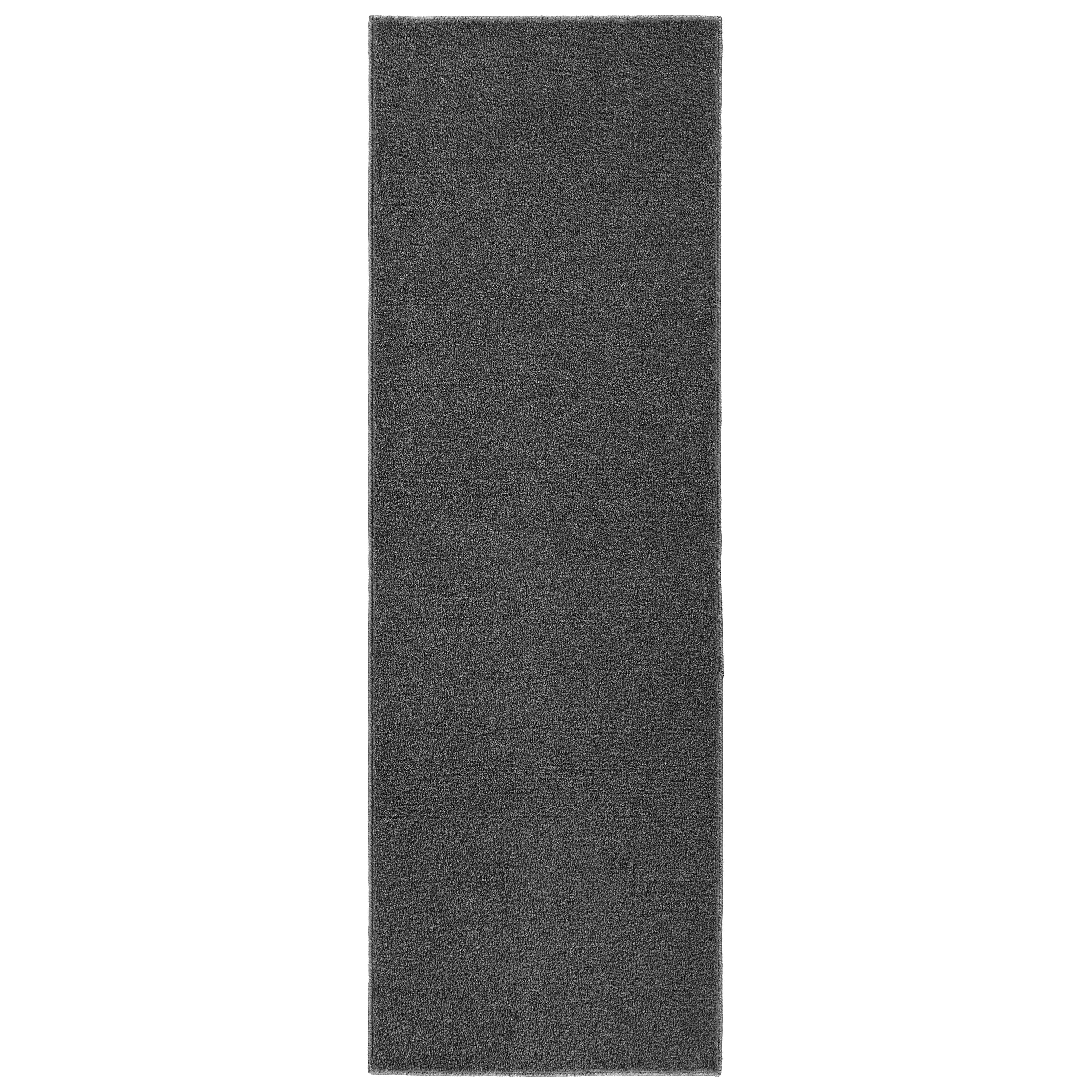 Garland Rug Palmer Plush Washable Cinder Gray Indoor Runner Rug, 2' x 6'