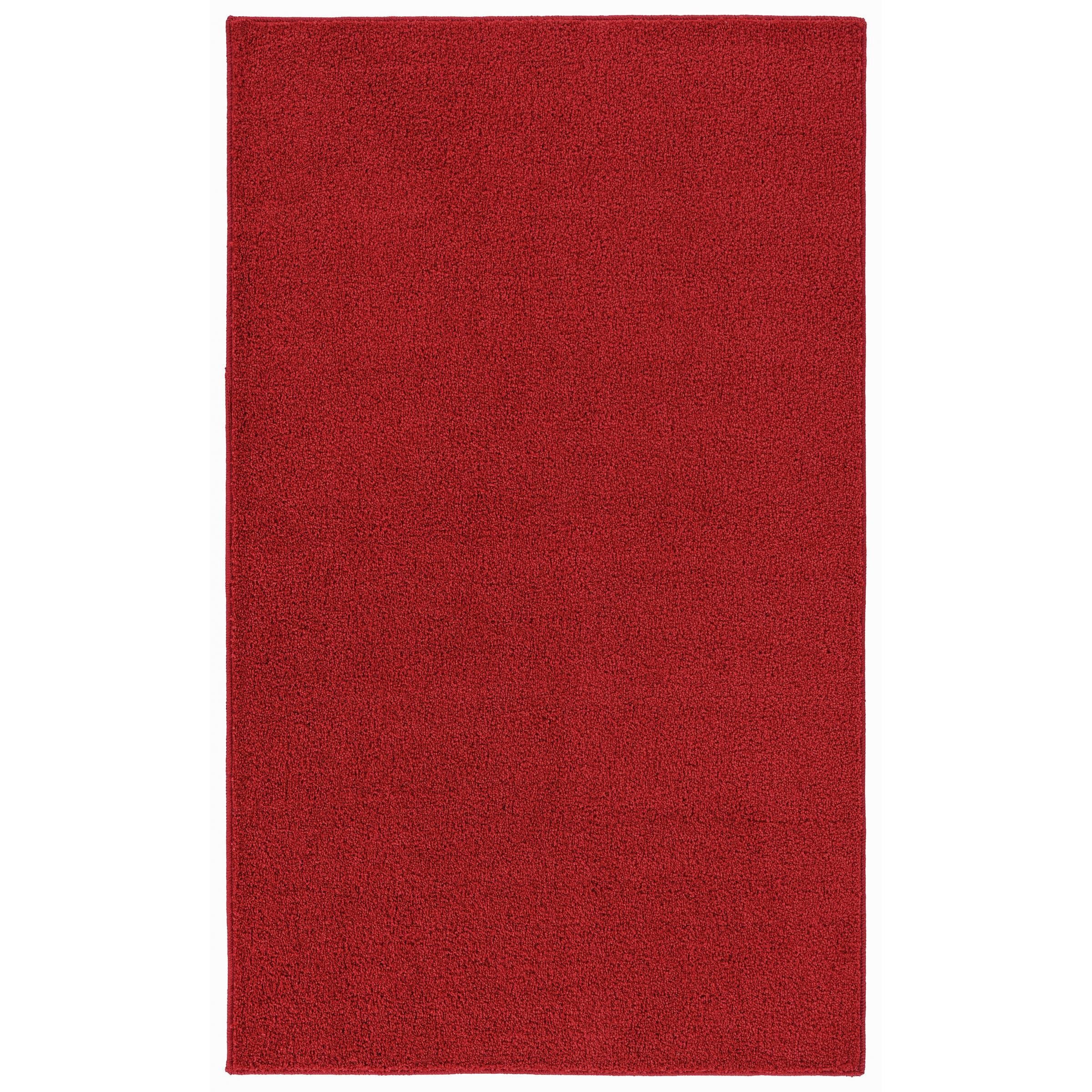 Garland Rug Palmer Plush Washable Classic Red Indoor Area Rug, 3' x 5'