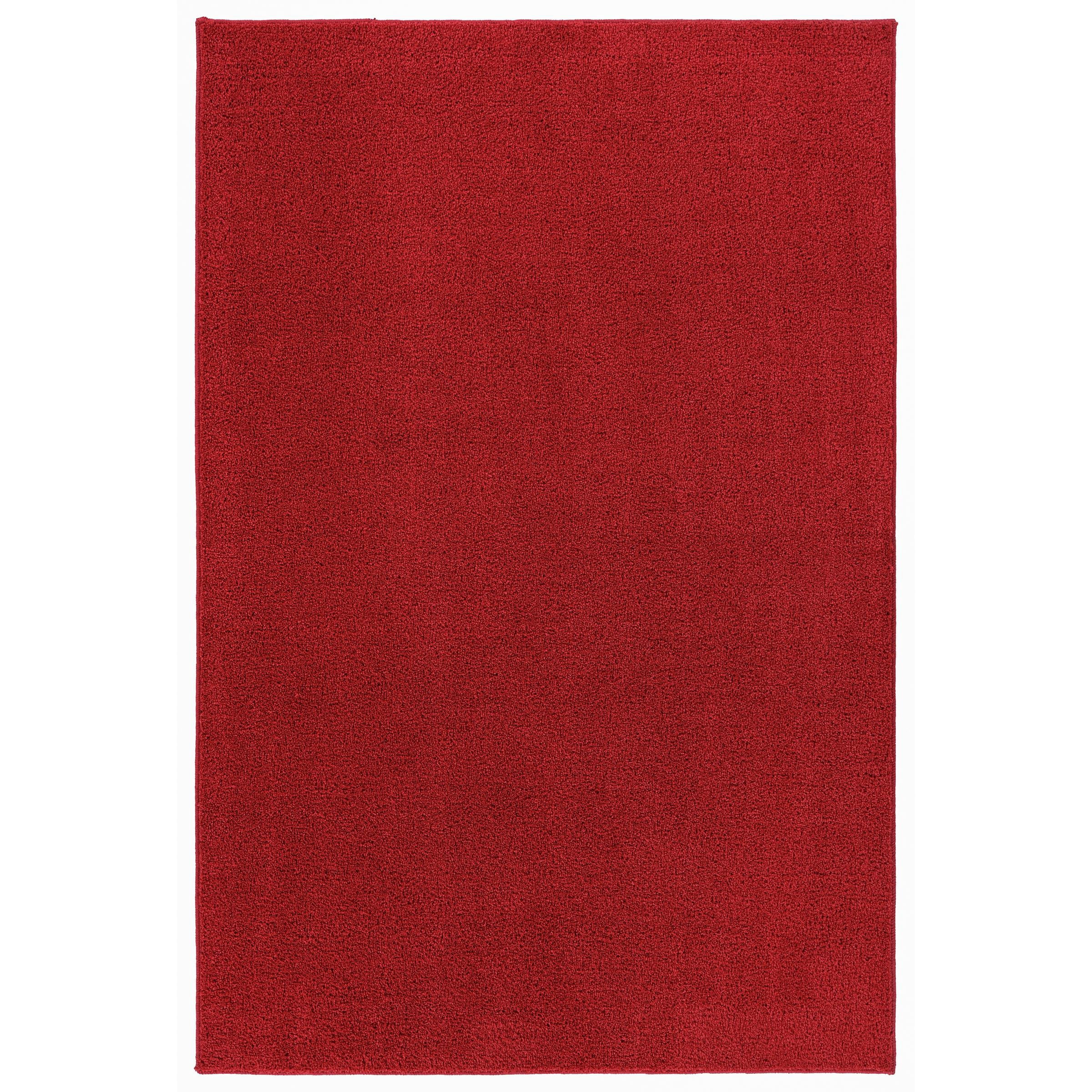 Garland Rug Palmer Plush Washable Classic Red Indoor Area Rug, 4' x 6'