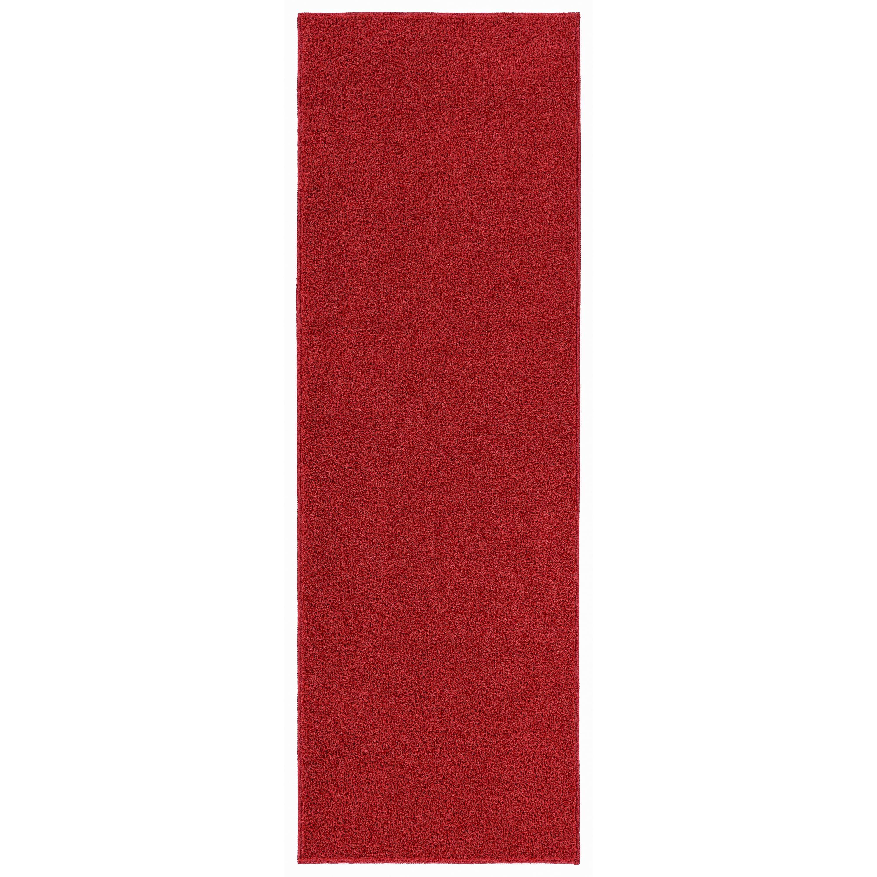Garland Rug Palmer Plush Washable Classic Red Indoor Runner Rug, 2' x 6'