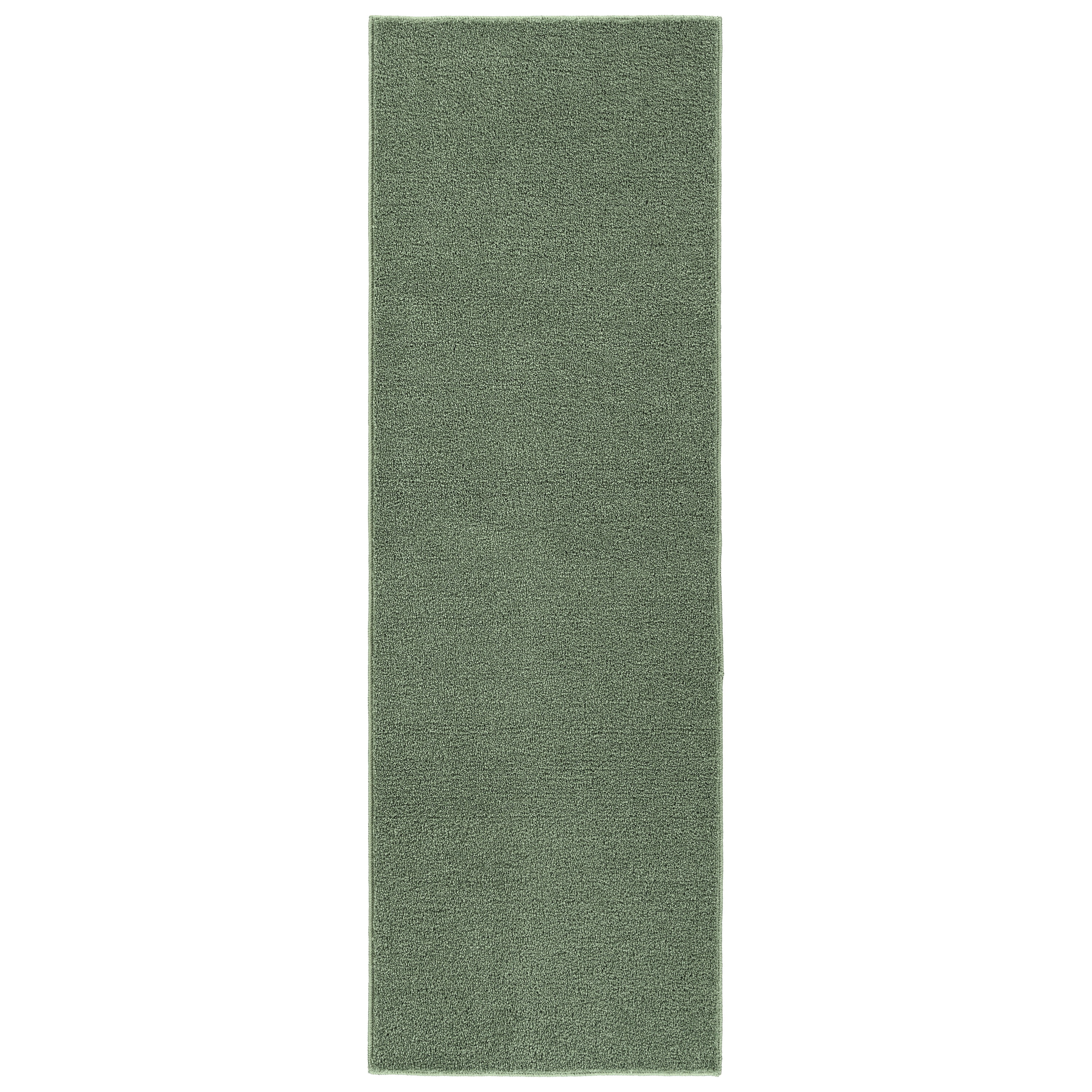 Garland Rug Palmer Plush Washable Deep Fern Indoor Runner Rug, 2' x 6'