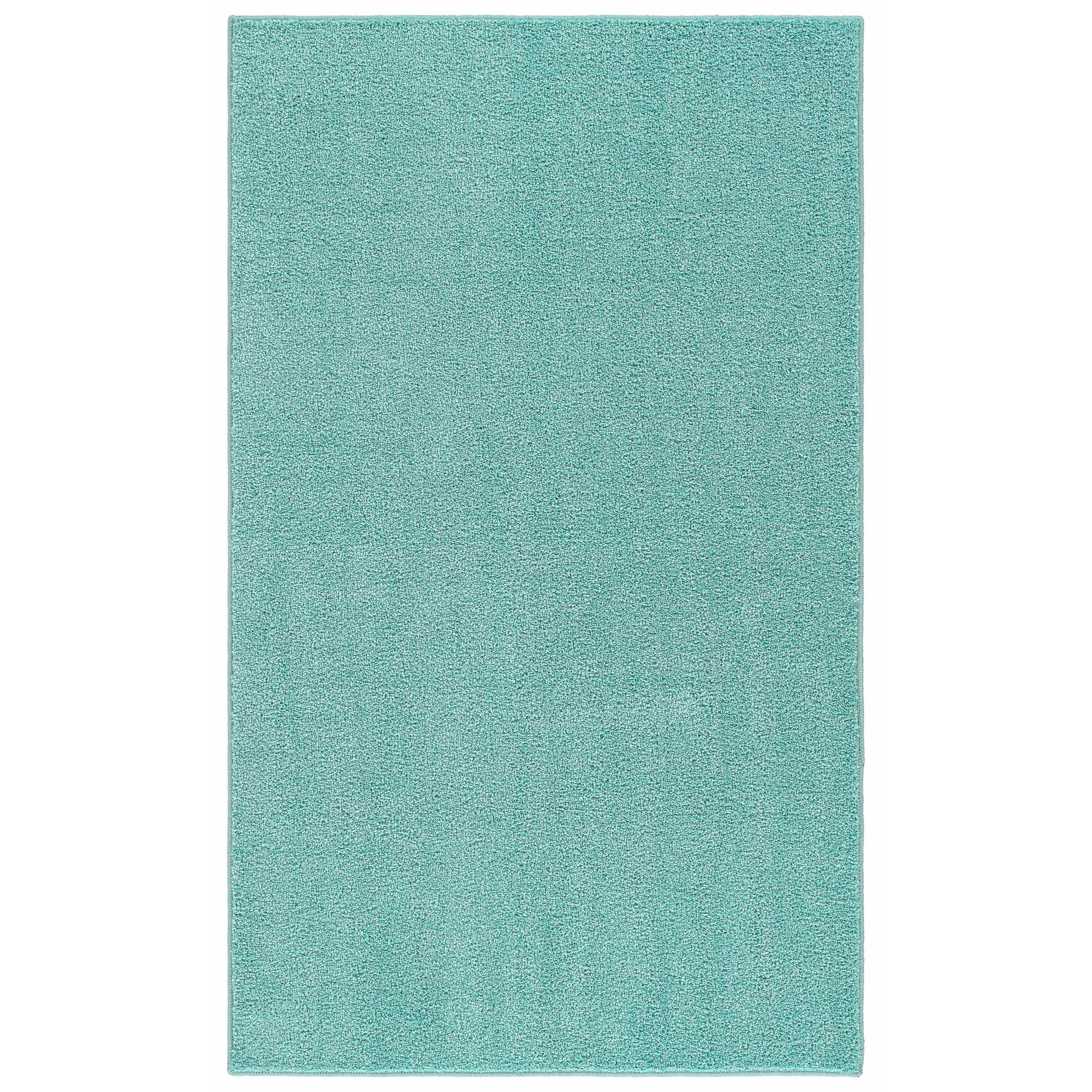Garland Rug Palmer Plush Washable Sea Foam Indoor Area Rug, 3' x 5'