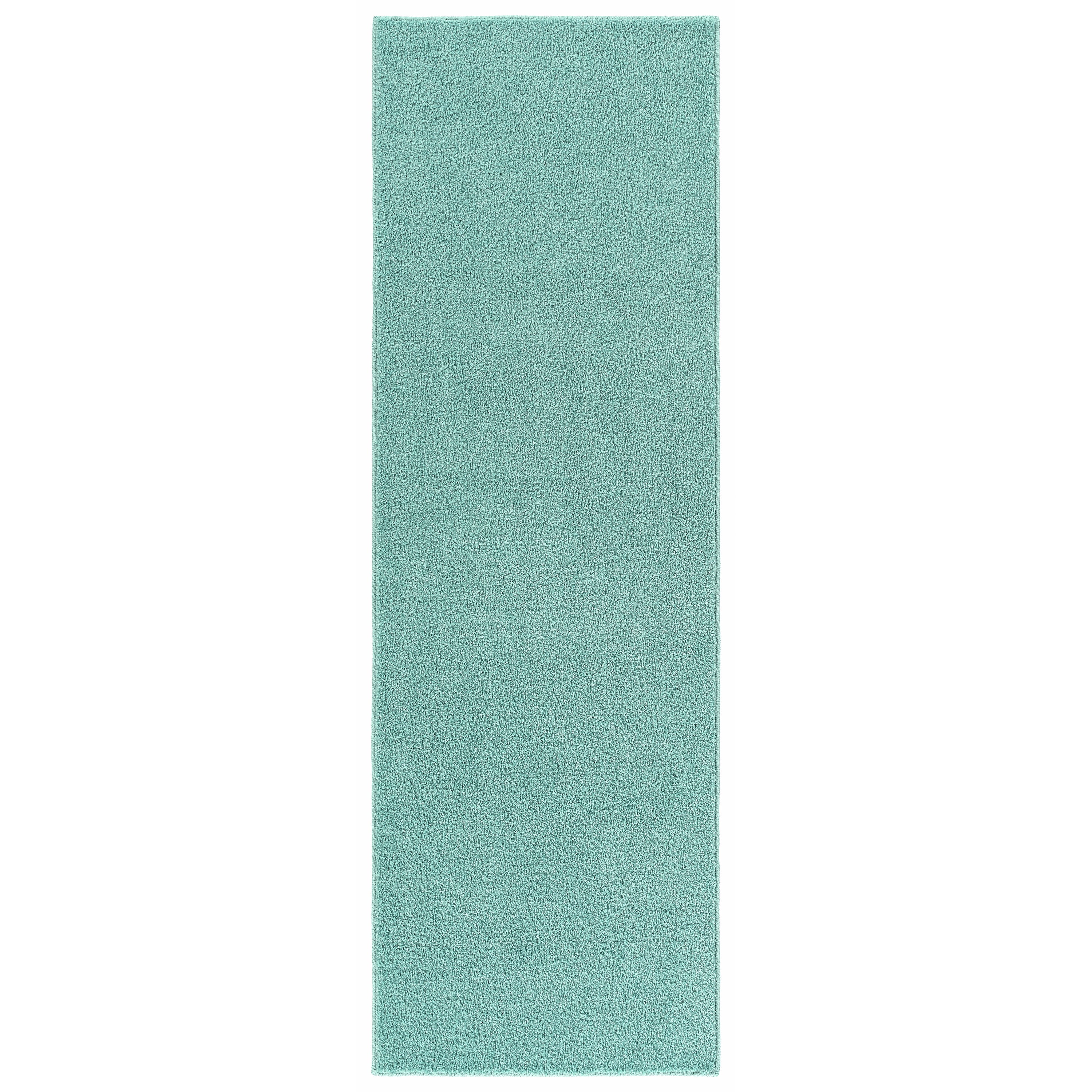 Garland Rug Palmer Plush Washable Sea Foam Indoor Runner Rug, 2' x 6'