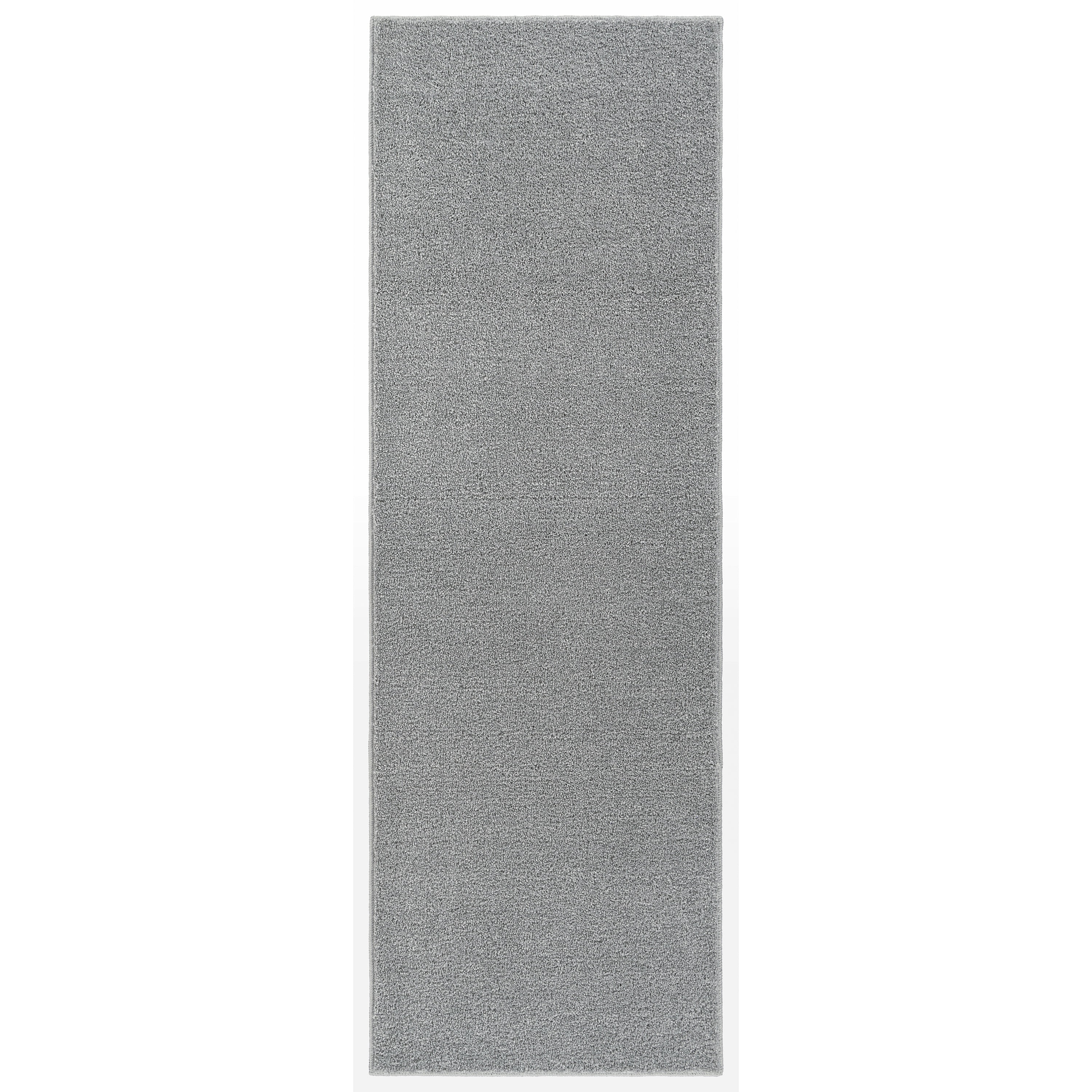 Garland Rug Palmer Plush Washable Silver Indoor Runner Rug, 2' x 6'