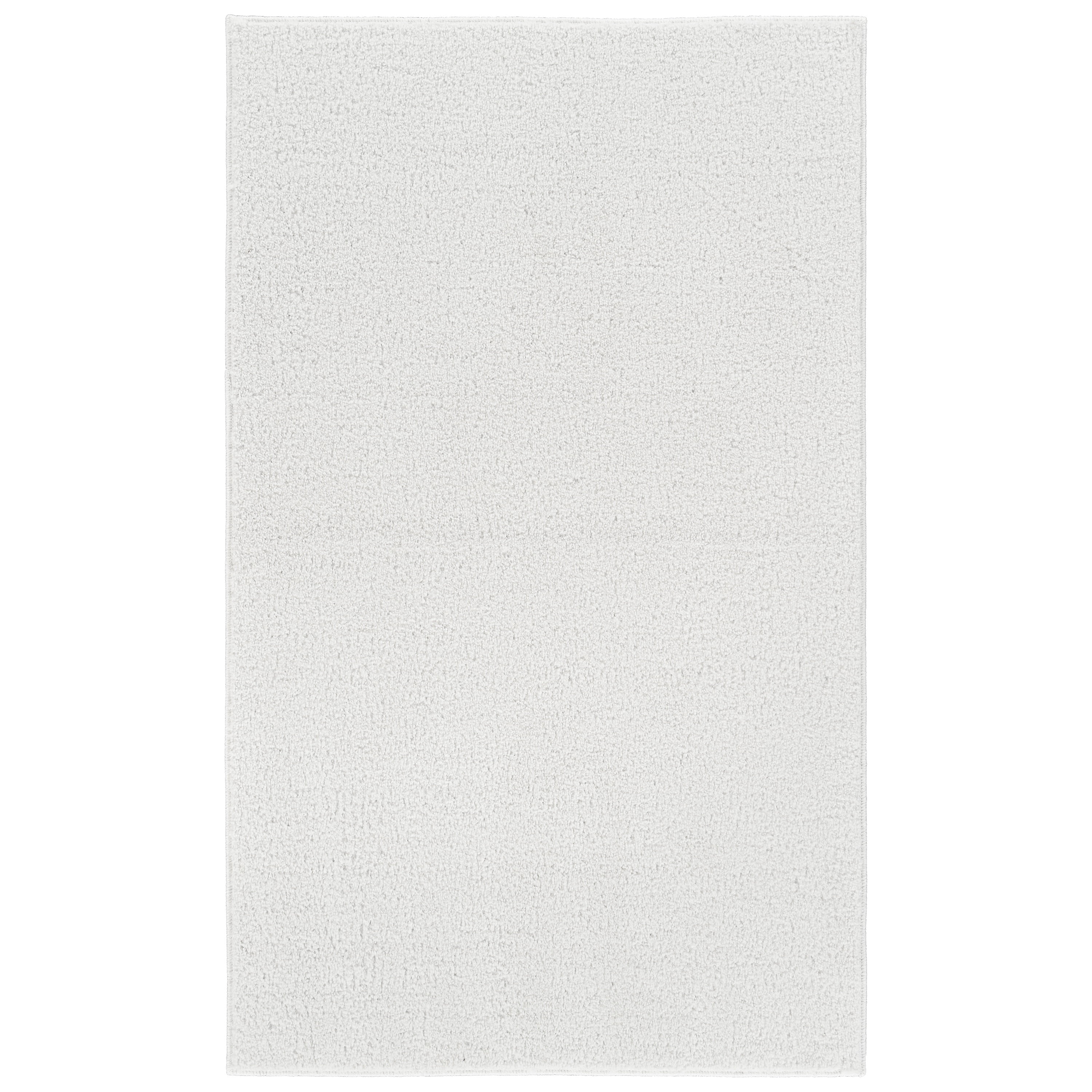 Garland Rug Palmer Plush Washable White Indoor Area Rug, 4' x 6'