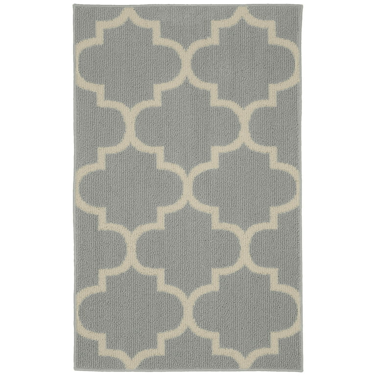 Garland Quatrefoil 5 x 7 Silver/IVory Indoor Trellis Area Rug