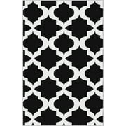 Garland Rug Quatrefoil Black/White 7'6"x9'6" Geometric Indoor Area Rug