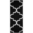 thumbnail image 1 of Garland Rug Quatrefoil Polypropylene Black/White Indoor Runner Rug, 2' x 5', 1 of 5