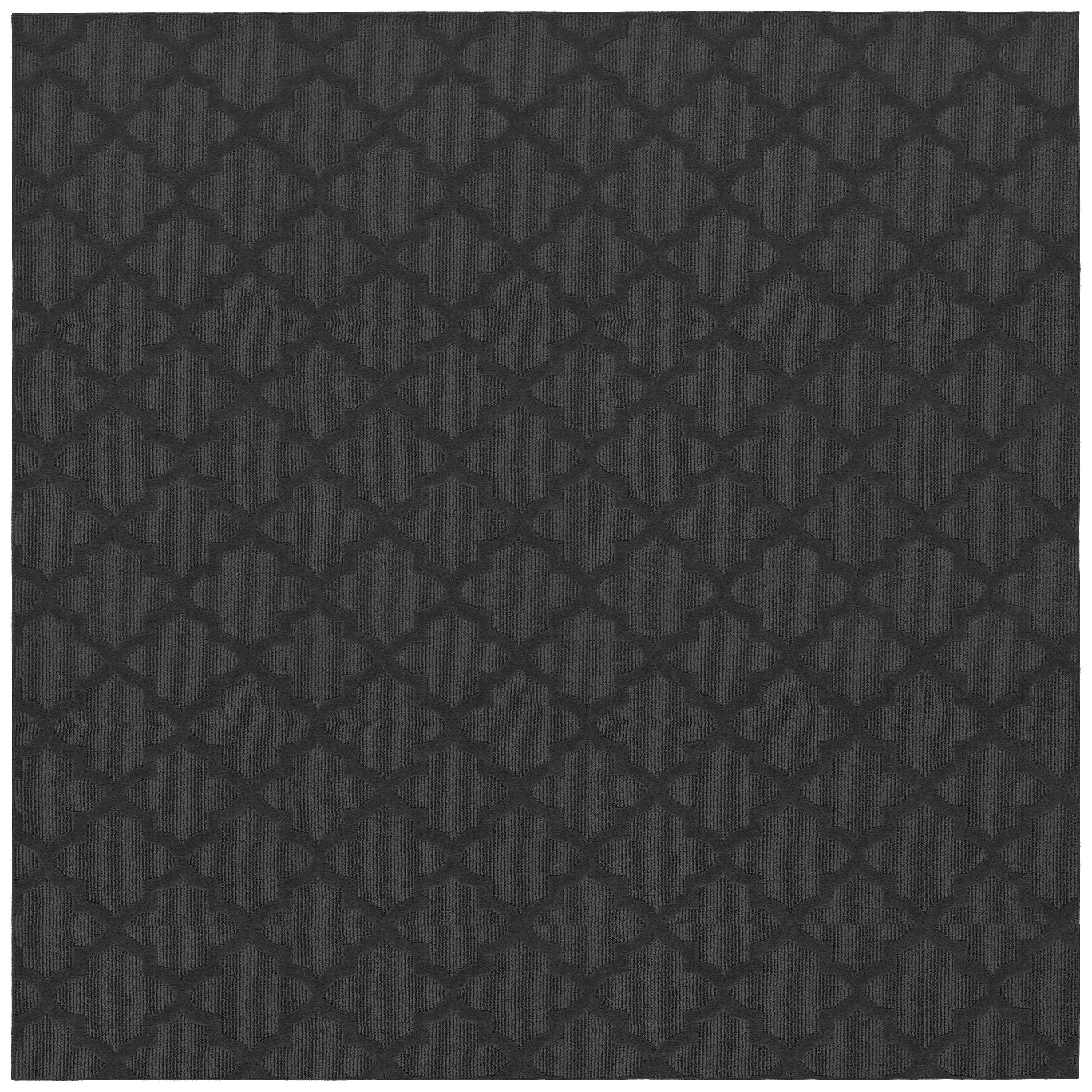 Cinder Gray Quatrefoil Tufted 12' Square Synthetic Area Rug