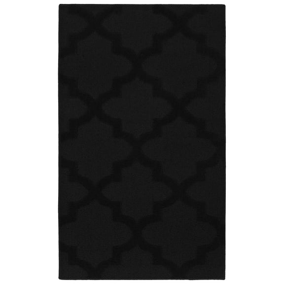 Garland Rug Quatro Polypropylene Black Indoor Area Rug, 3' x 5'