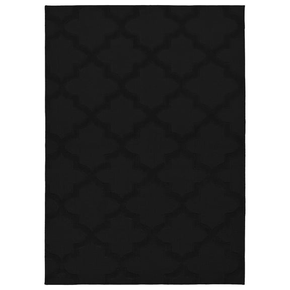 Garland Rug Quatro Polypropylene Black Indoor Area Rug, 6' x 9'