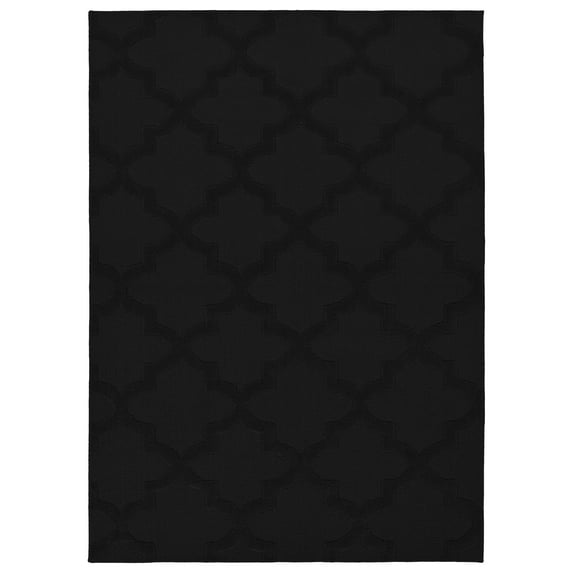 Garland Rug Quatro Polypropylene Black Indoor Area Rug, 6' x 9'