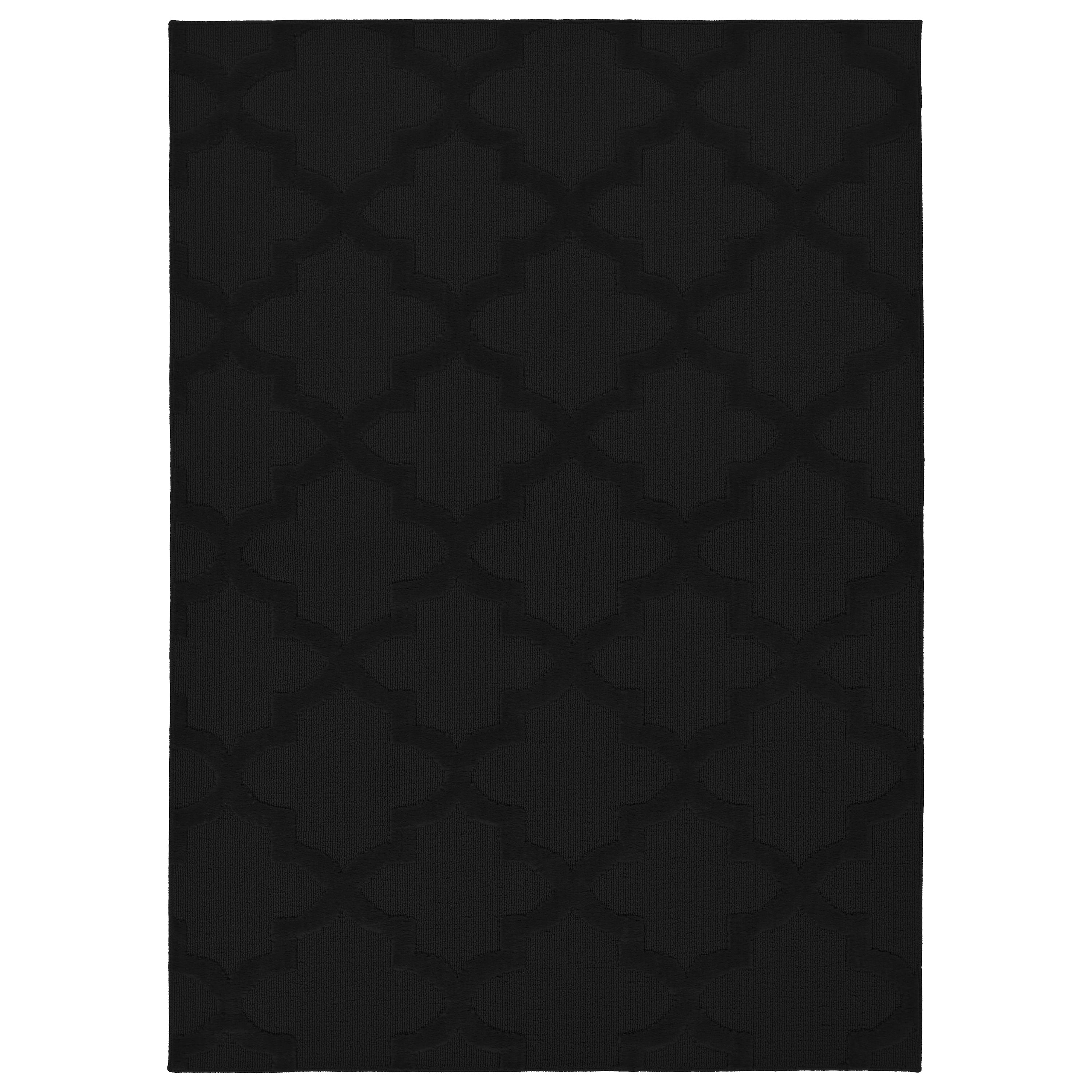 Garland Rug Quatro Polypropylene Black Indoor Area Rug, 7'6" x 9'6"