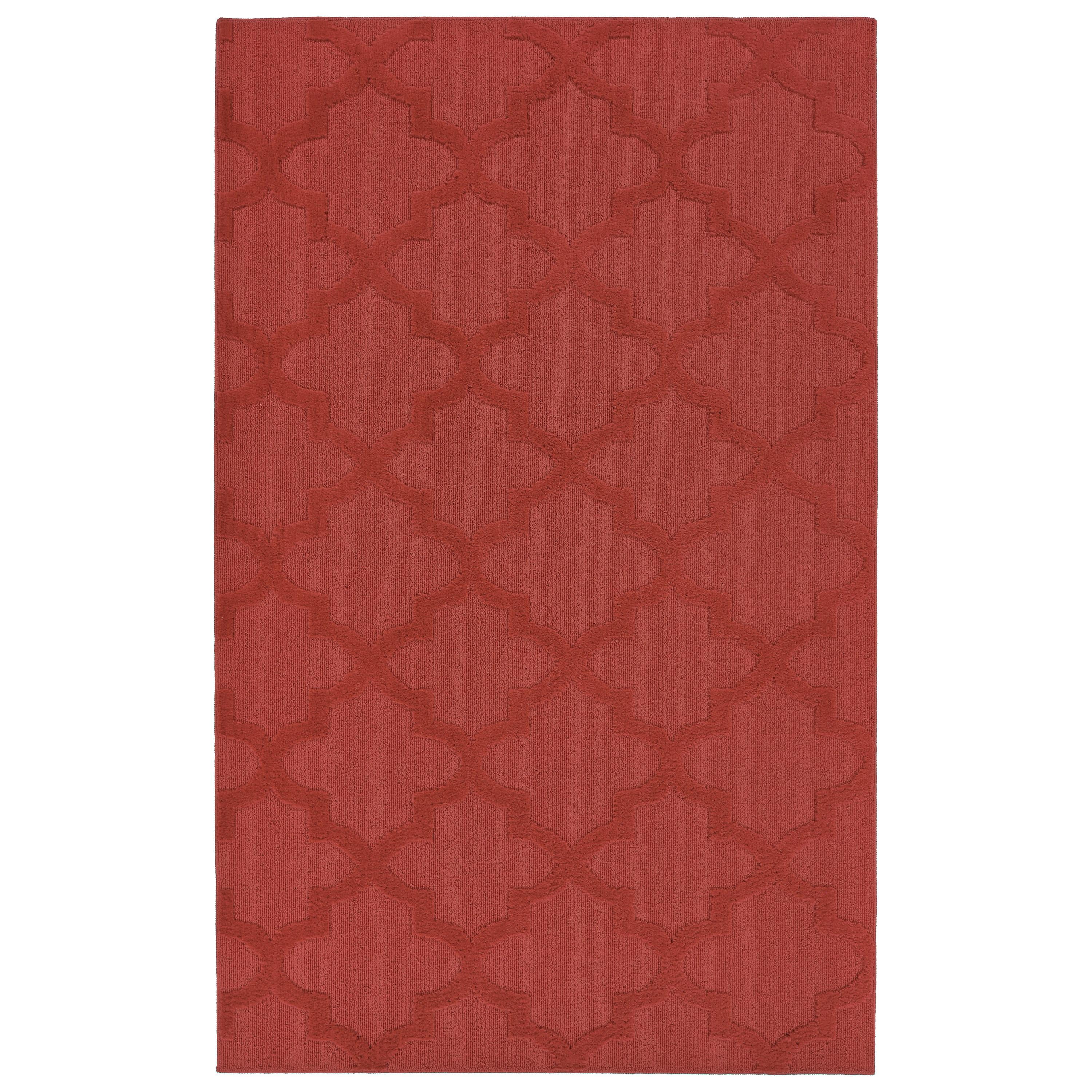 Garland Rug Quatro Polypropylene Chili Red Indoor Area Rug, 5' x 8'