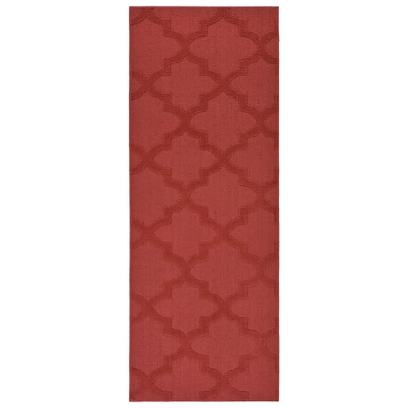 Garland Rug Quatro Polypropylene Chili Red Indoor Runner Rug, 3' x 8'