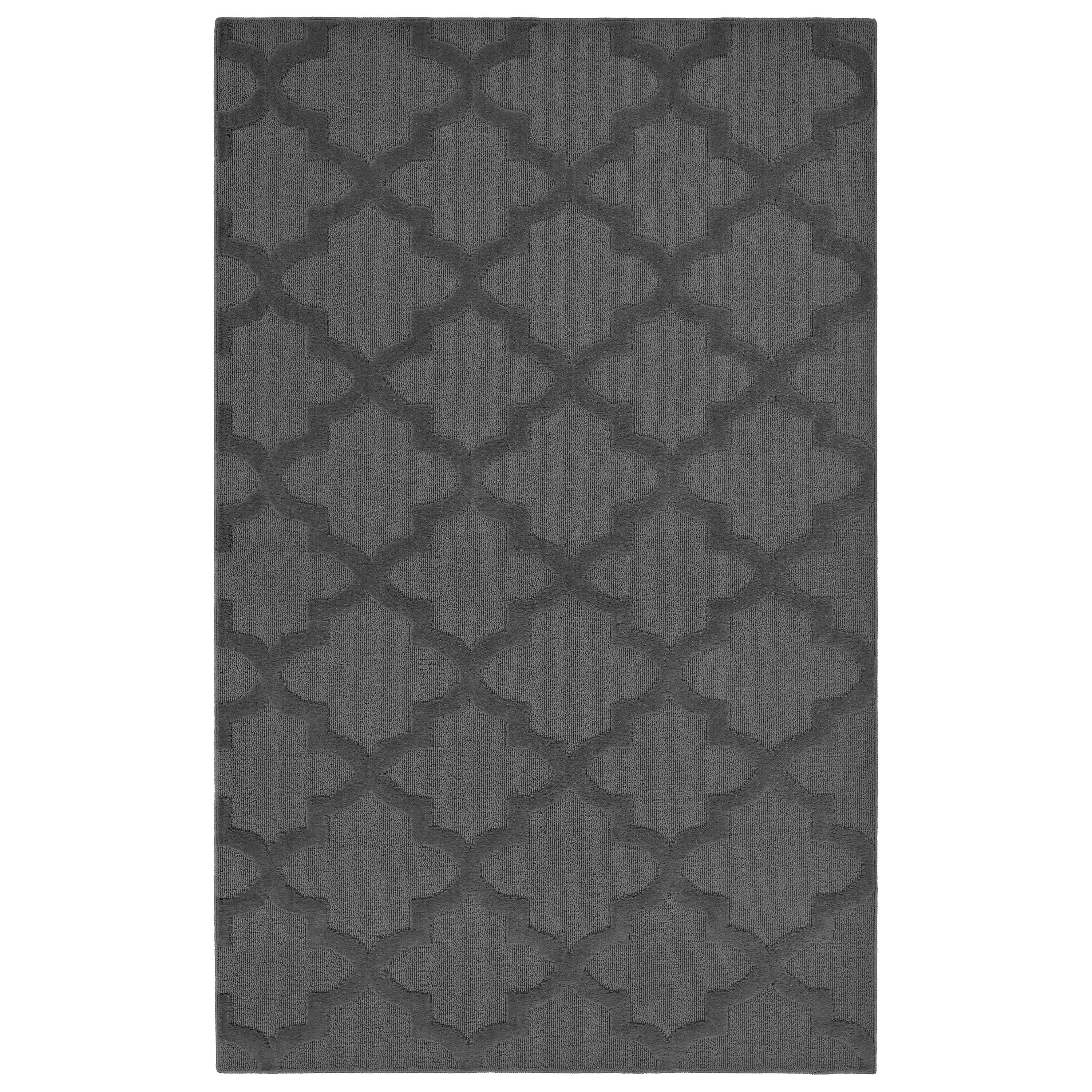 Garland Rug Quatro Polypropylene Cinder Gray Indoor Area Rug, 4' x 6'