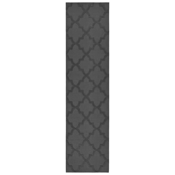 Garland Rug Quatro Polypropylene Cinder Gray Indoor Runner Rug, 3' x 12'