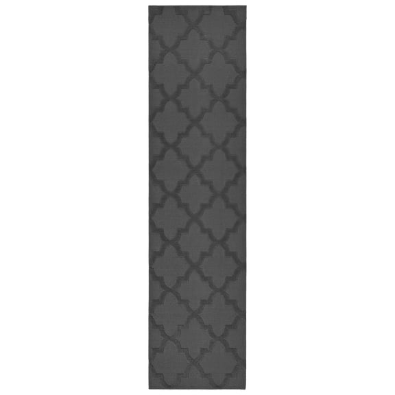 Garland Rug Quatro Polypropylene Cinder Gray Indoor Runner Rug, 3' x 12'