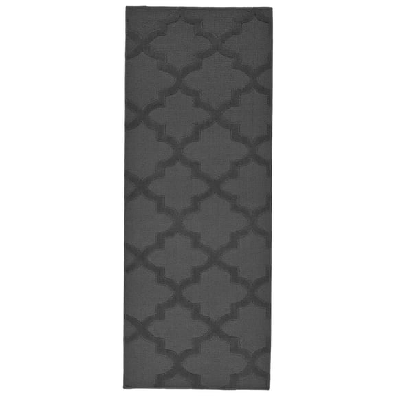 Garland Rug Quatro Polypropylene Cinder Gray Indoor Runner Rug, 3' x 8'