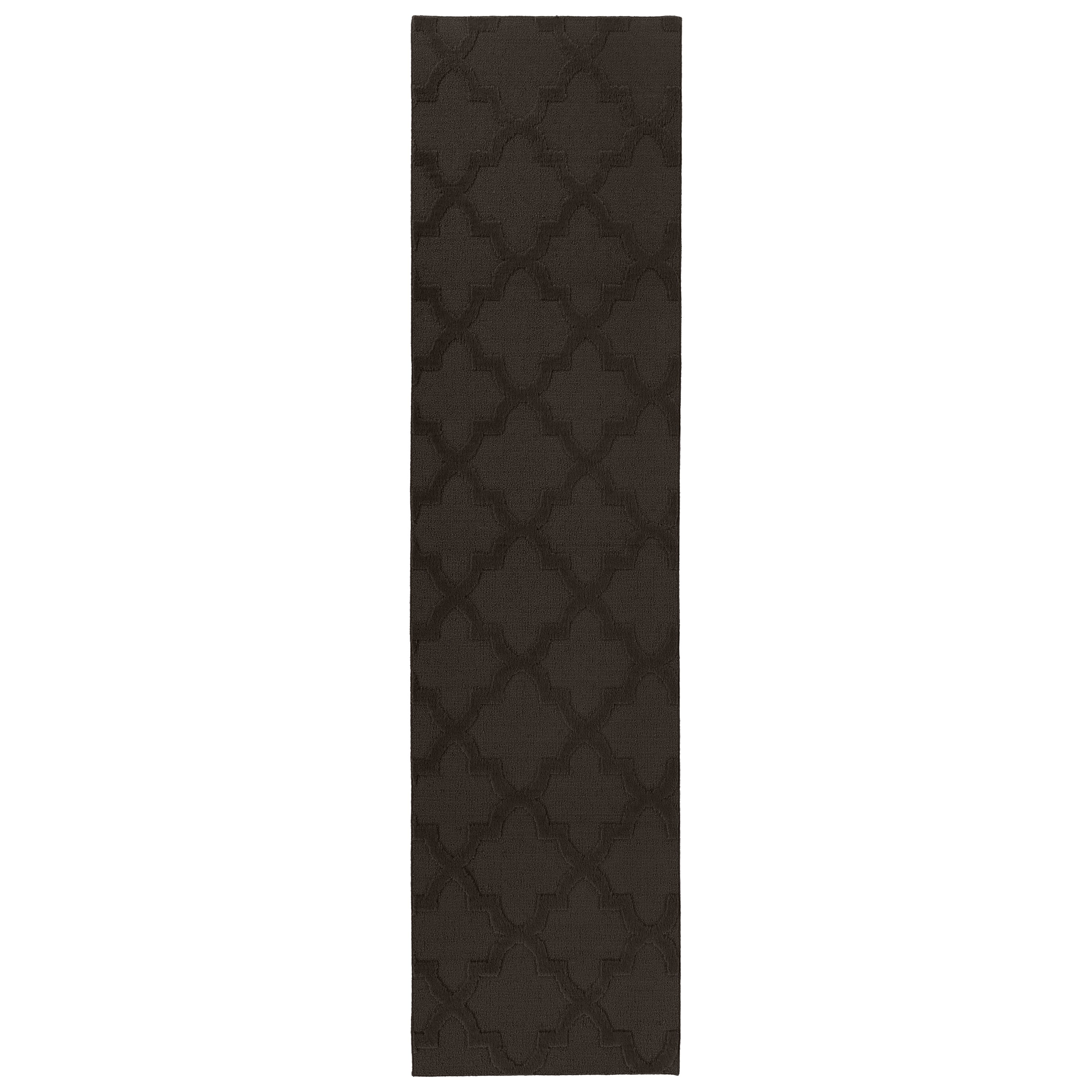 Garland Rug Quatro Polypropylene Mocha Indoor Runner Rug, 3' x 12'