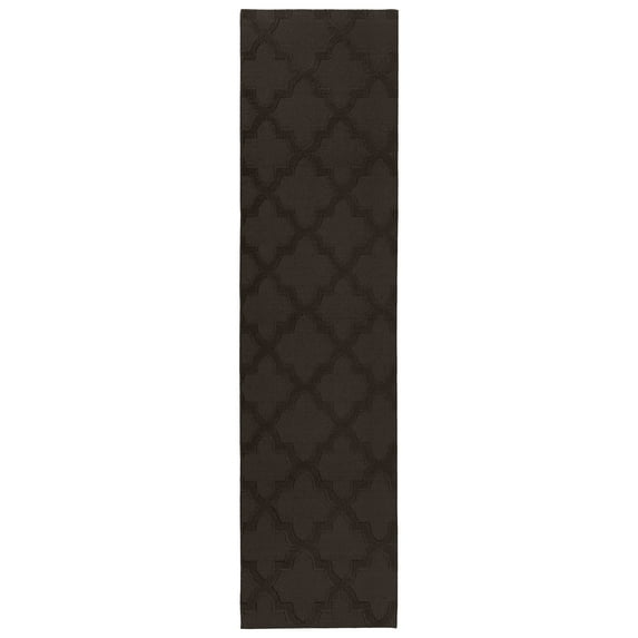 Garland Rug Quatro Polypropylene Mocha Indoor Runner Rug, 3' x 12'