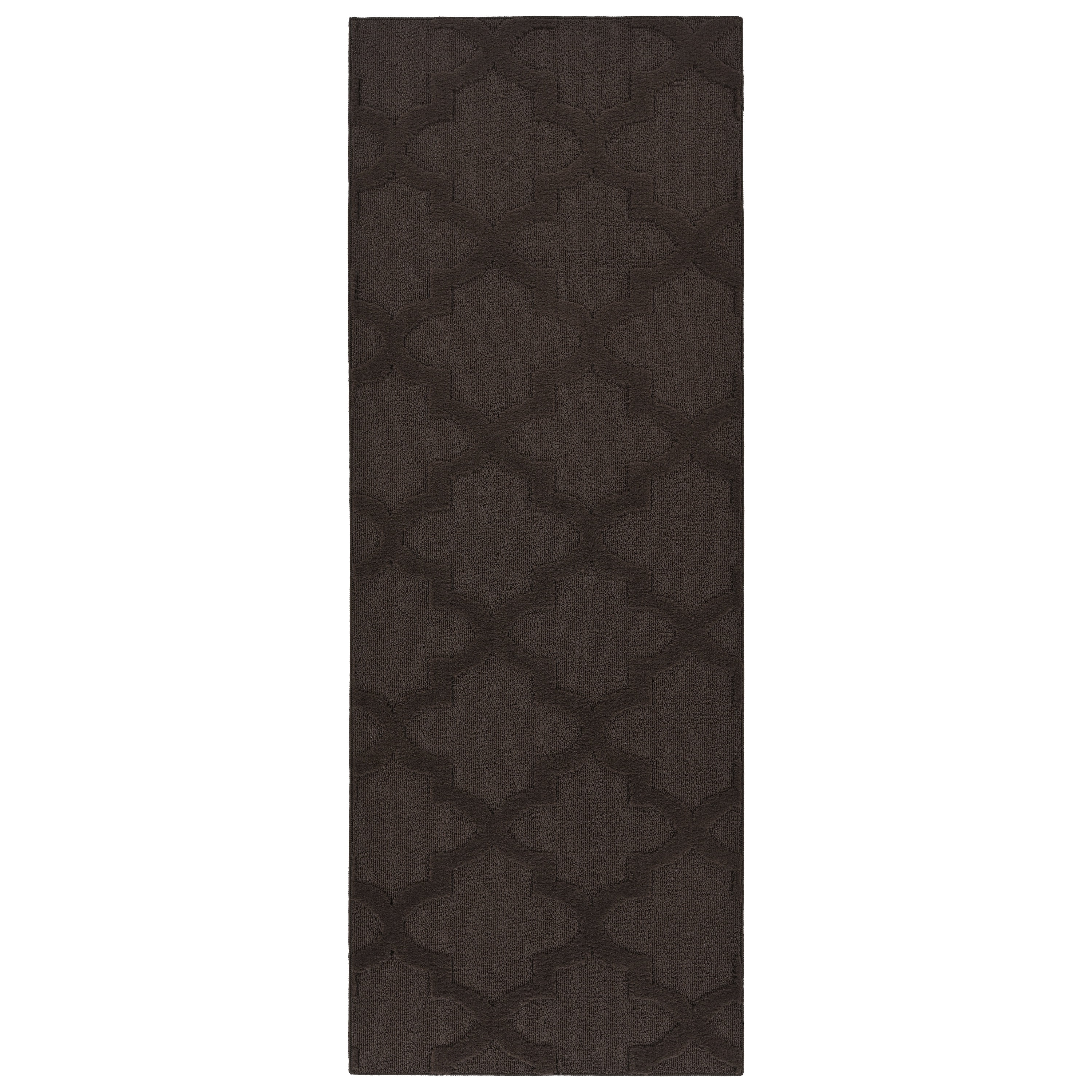 Garland Rug Quatro Polypropylene Mocha Indoor Runner Rug, 3' x 8'