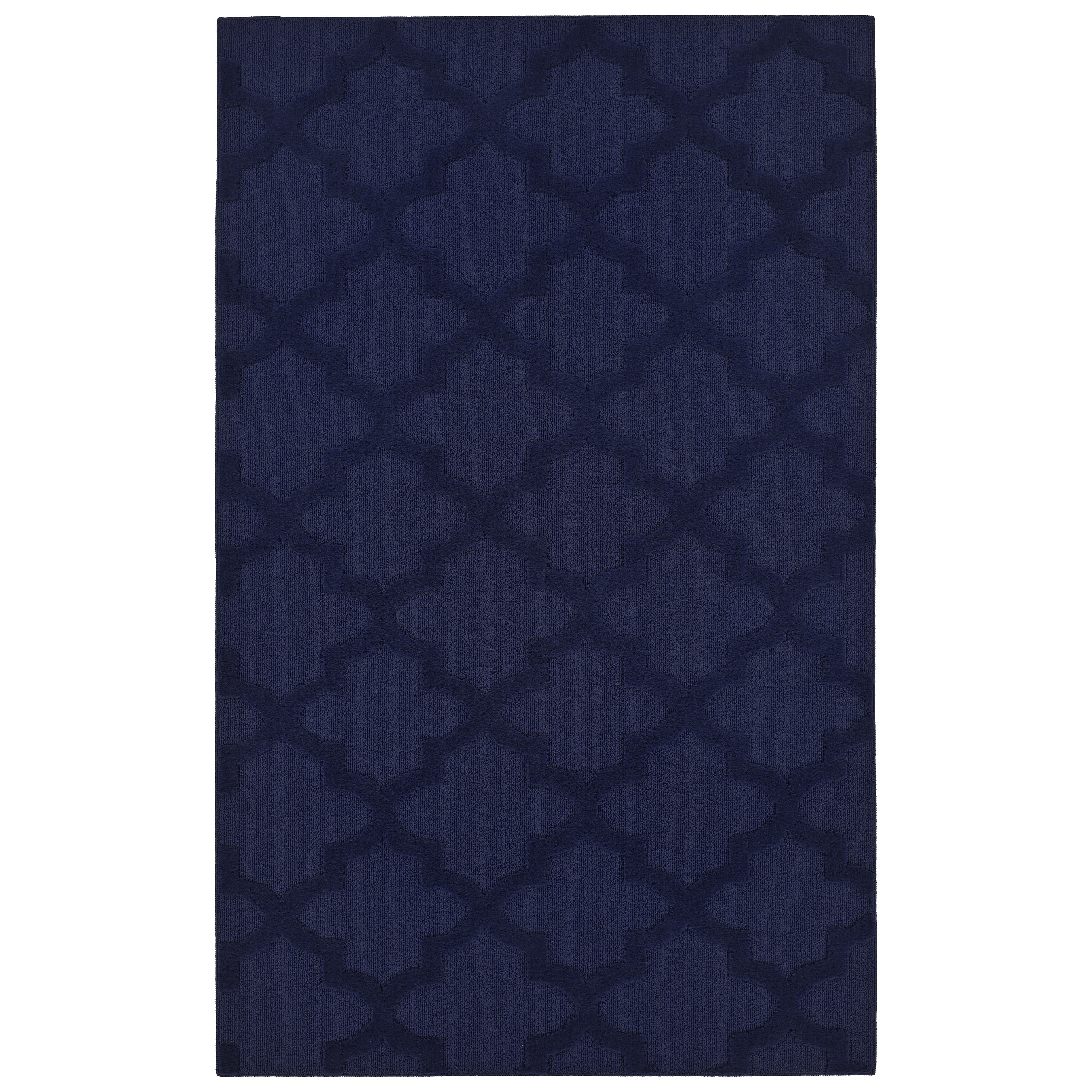 Garland Rug Quatro Polypropylene Navy Indoor Area Rug, 6' x 9'