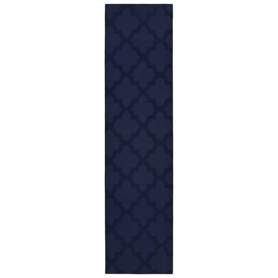 Garland Rug Quatro Polypropylene Navy Indoor Runner Rug, 3' x 12'