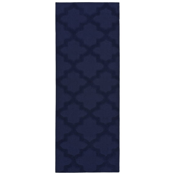 Garland Rug Quatro Polypropylene Navy Indoor Runner Rug, 3' x 8'