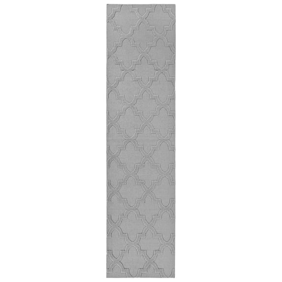 Garland Rug Quatro Polypropylene Silver Indoor Runner Rug, 3' x 12'