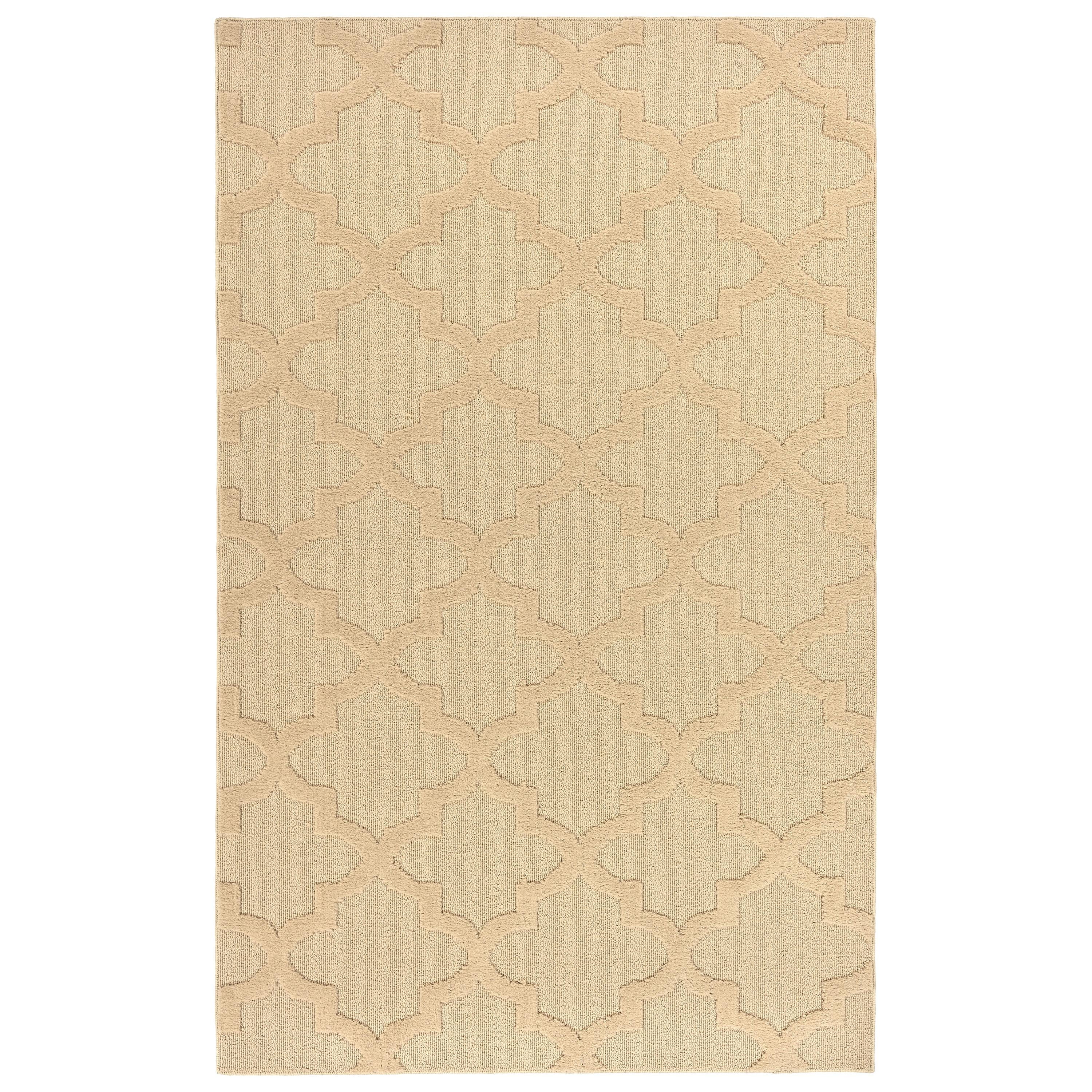 Garland Rug Quatro Polypropylene Tan Indoor Area Rug, 5' x 8'