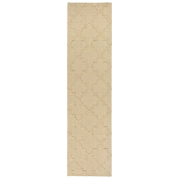 Garland Rug Quatro Polypropylene Tan Indoor Runner Rug, 3' x 12'