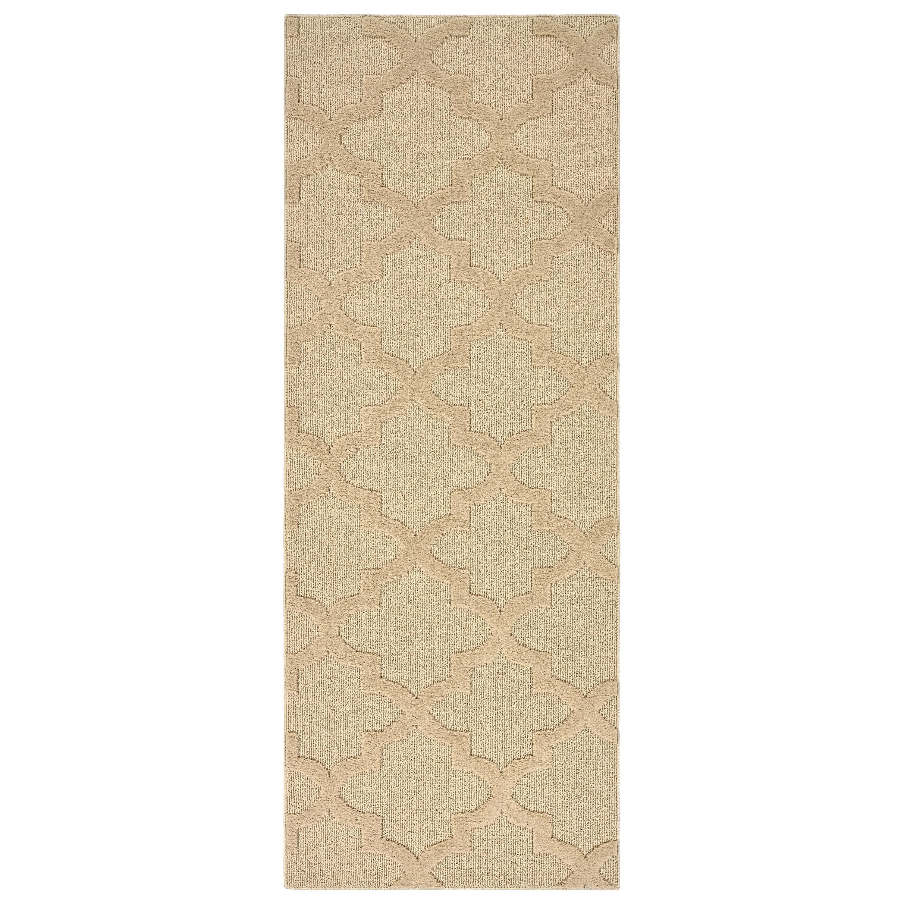 Garland Rug Quatro Polypropylene Tan Indoor Runner Rug, 3' x 8'