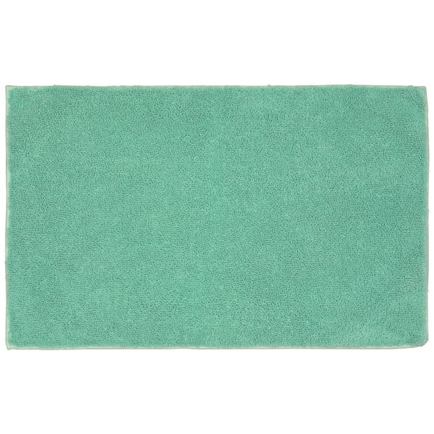 Garland Rug Queen Cotton 24 in. x 40 in. Washable Bath Rug Sea Foam