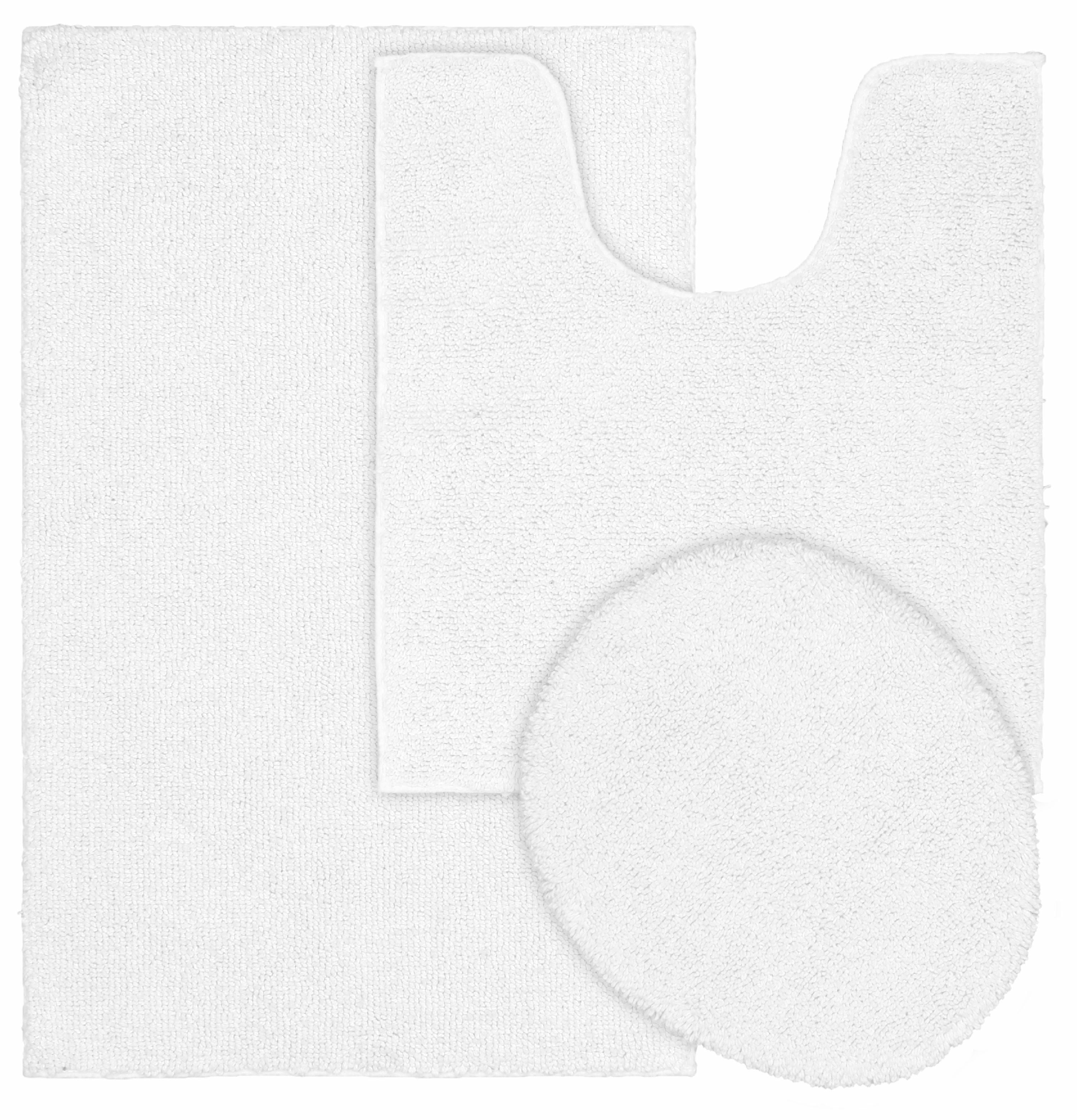 Garland Rug Queen Cotton 3 Piece Washable Bath Rug Set White