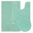 thumbnail image 1 of Garland Rug Queen Cotton Washable Bath Rug Set, 3 Piece Set (21"x34" Bath Rug, Contour Rug, & Toilet Lid) Sea Foam, 1 of 5